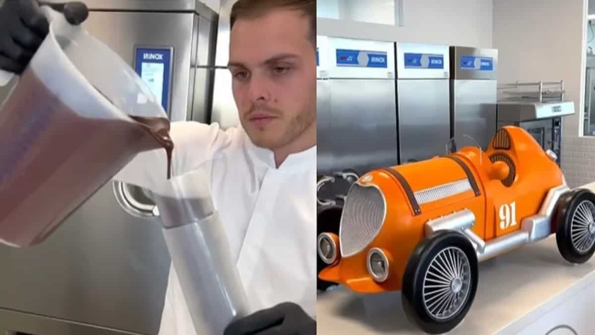 Is This Actually A Chocolate Racing Car Or Are We Dreaming? Pastry Chef Leaves Internet Astounded 