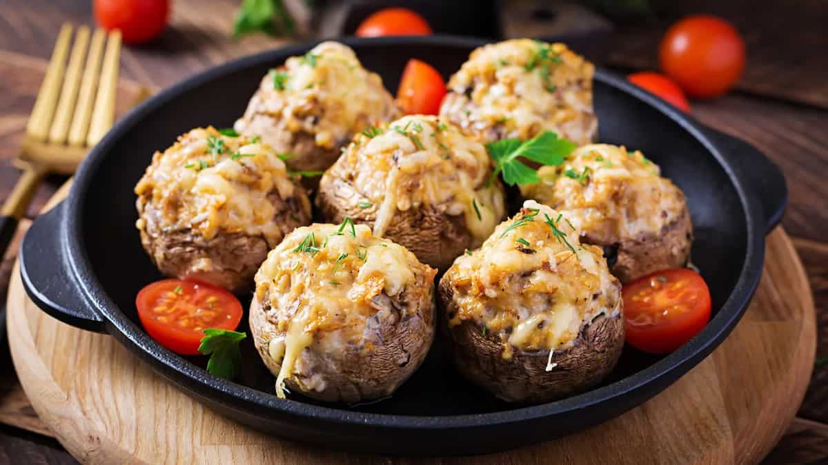 Try These Stuffed Portobello Mushrooms With Desi Stuffing