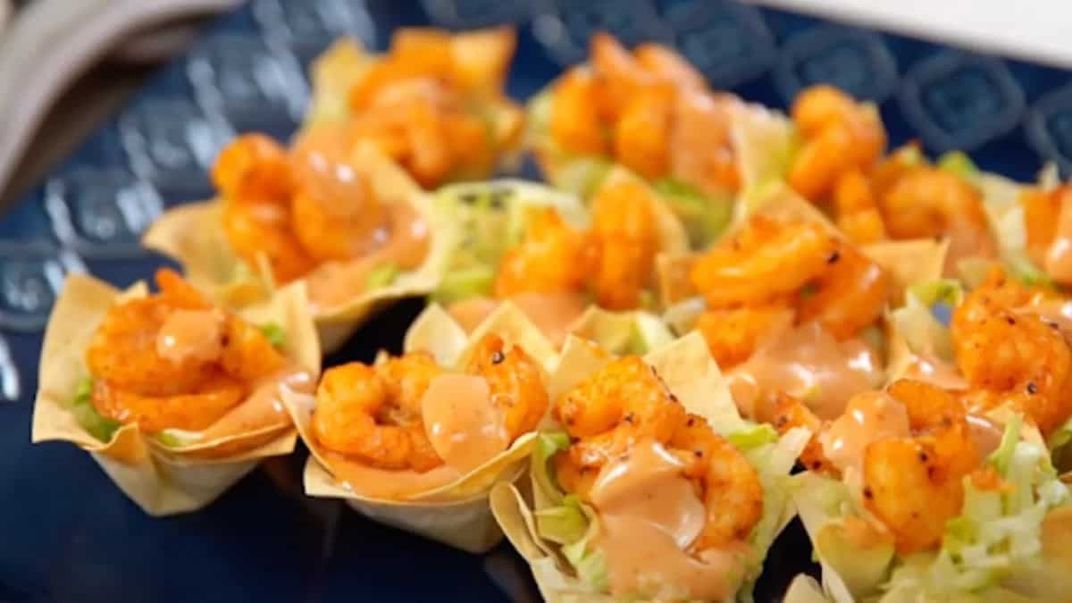 Prawn Wonton Cups: Creamy And Spicy Appetizer