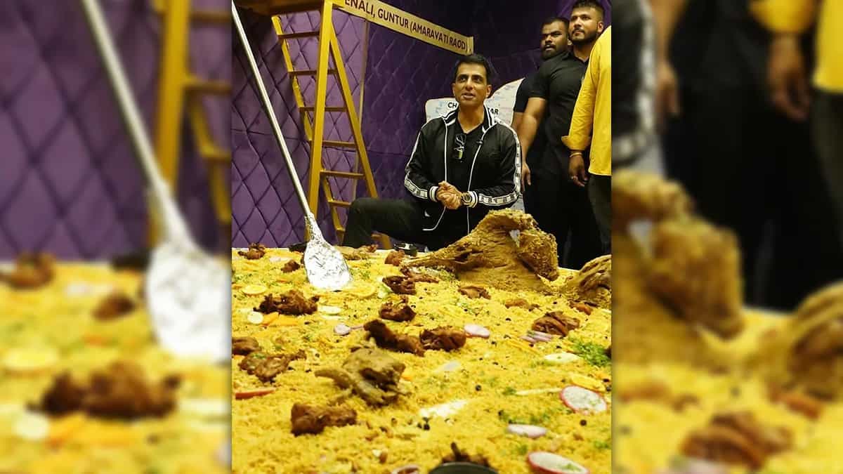 Hyderabad Gets It's Biggest Mandi Plate: The Sonu Sood Plate 