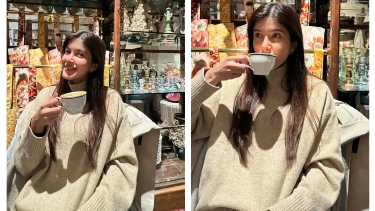 Shanaya Kapoor Enjoys Winter In Milan With A Cup Of Cappuccino 