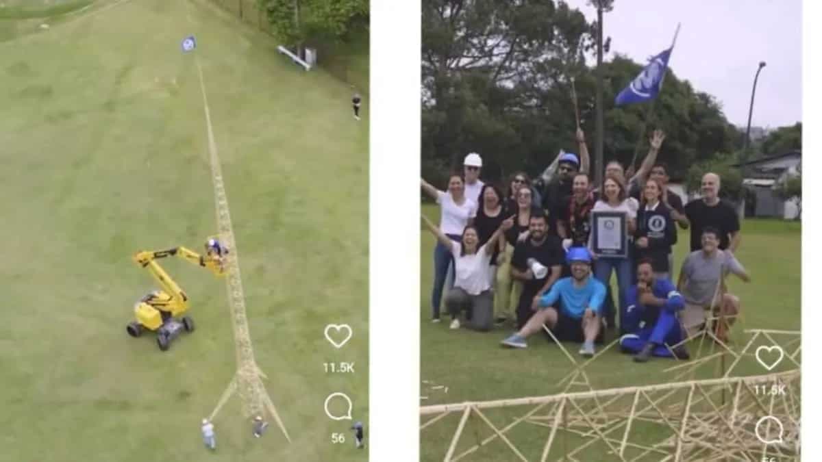 YouTuber Builds Tallest Structure With Popsicle Sticks 