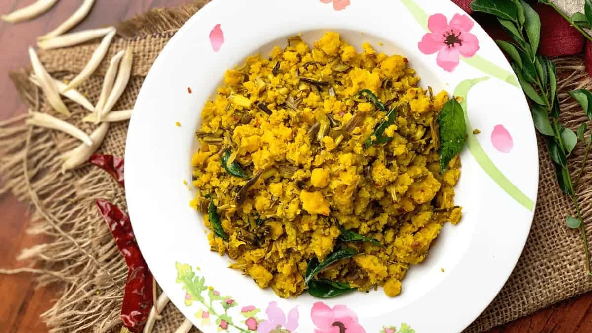 Vazhapoo Paruppu Usili: Banana Flower Stir Fried With Chana Dal