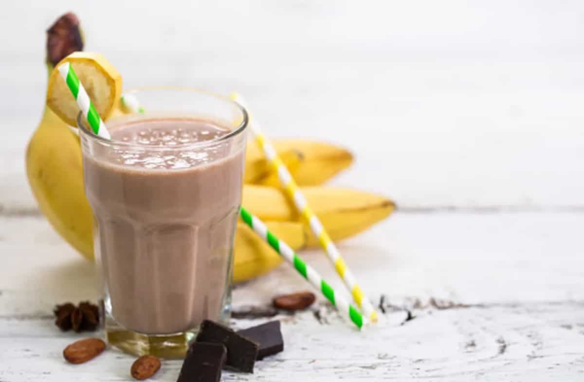 A Chocolate Peanut Butter Banana Smoothie To Kickstart Your Day