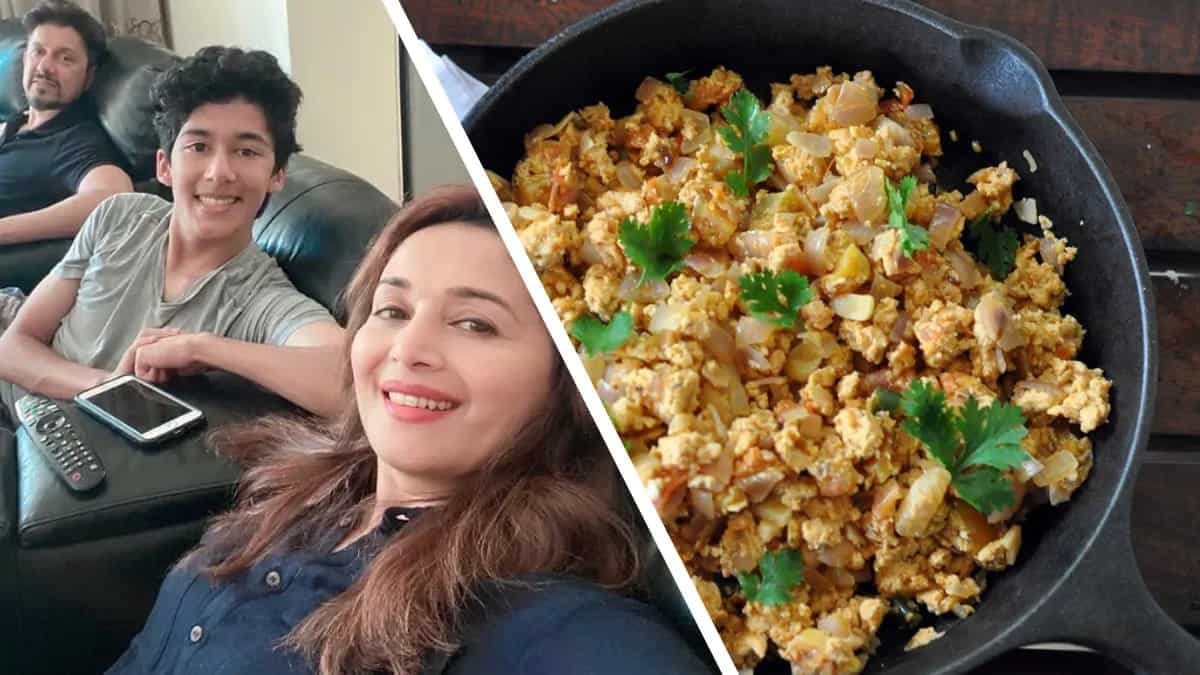 Madhuri Dixit’s Son And Husband Bond Over Cooking Lessons