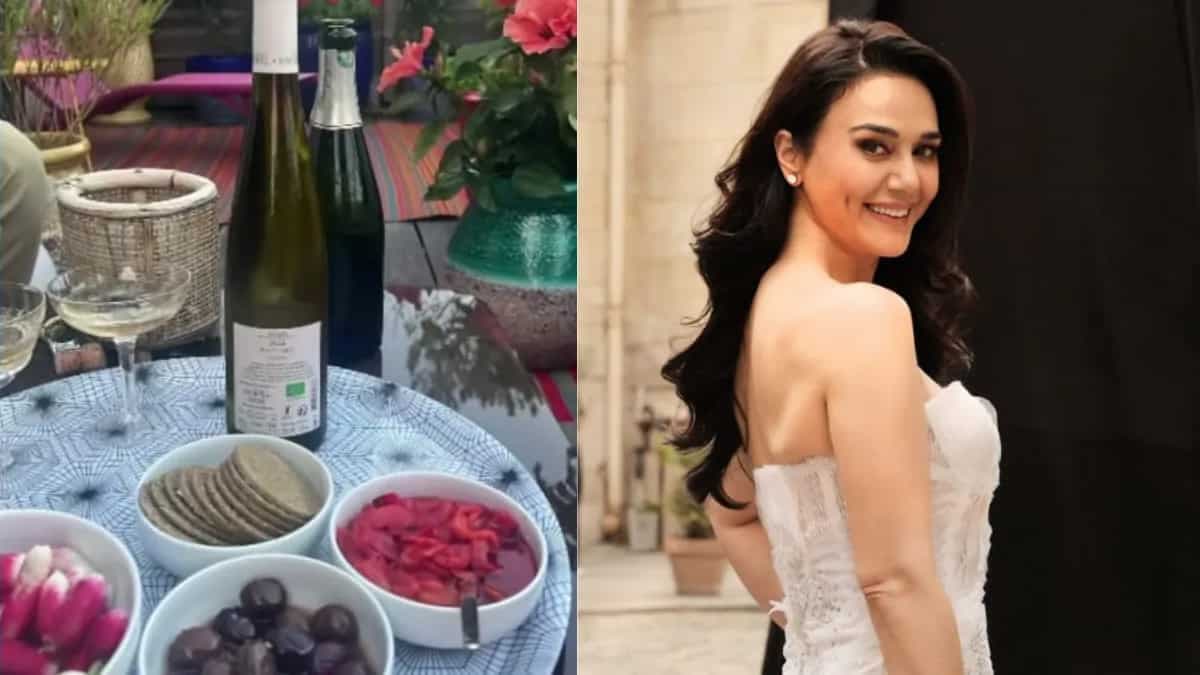 Preity Zinta Enjoys Wine And Gourmet Snacks On Her Paris Visit