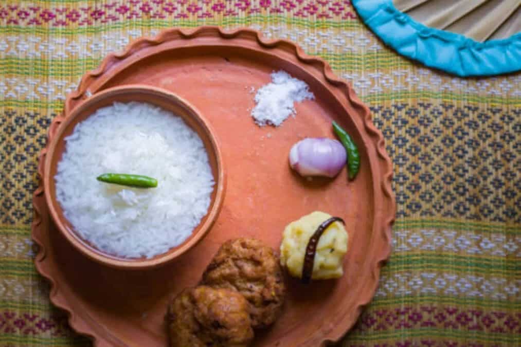 Pakhala Bhata Platter, A Traditional Meal From Odisha
