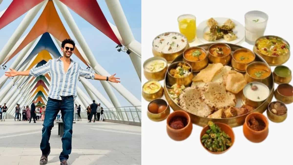 Kartik Aaryan Devours Gujarati Thali In Ahmedabad