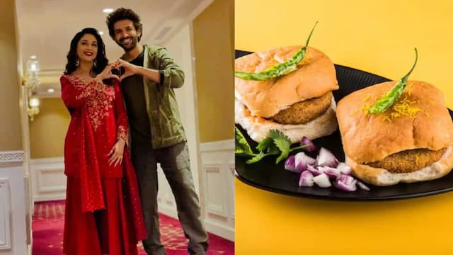 Kartik Aaryan & Madhuri Dixit Indulge In Vada Pav