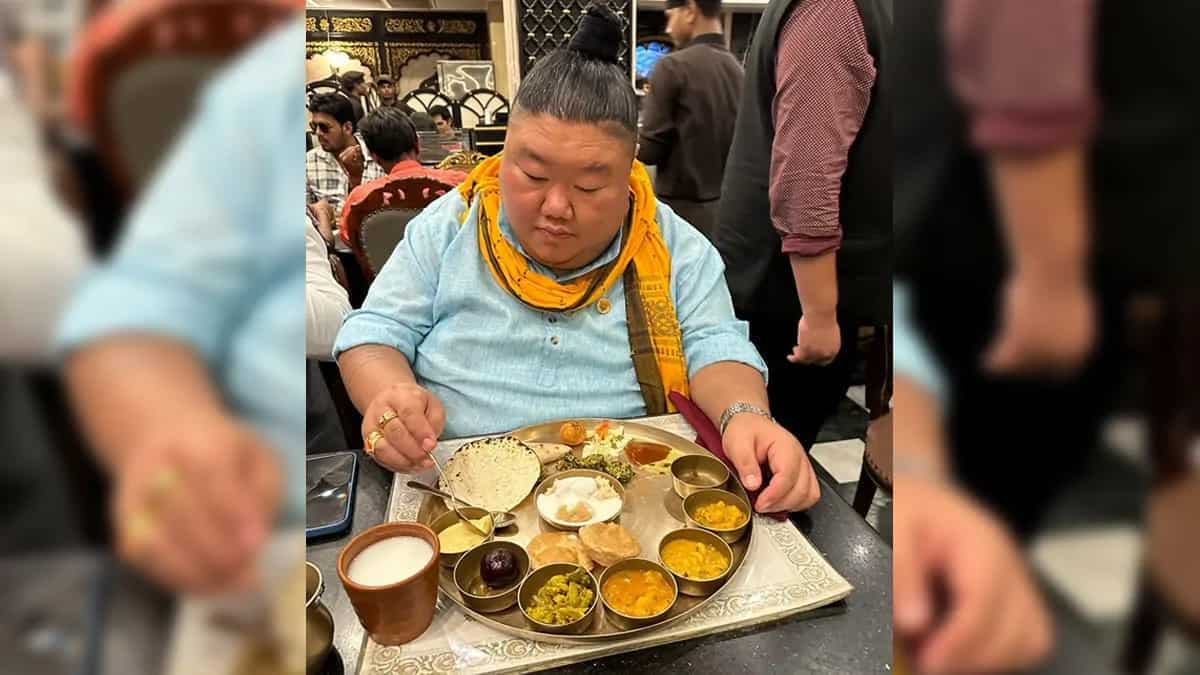 Nagaland Minister Temjen Imna Along Enjoys A Gujarati Thali