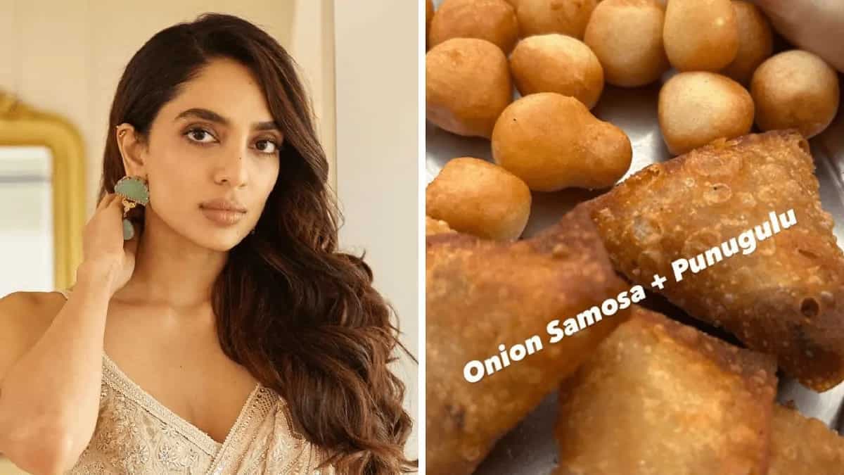 Sobhita Dhulipala Snacks On Onion Samosas And Punugulu