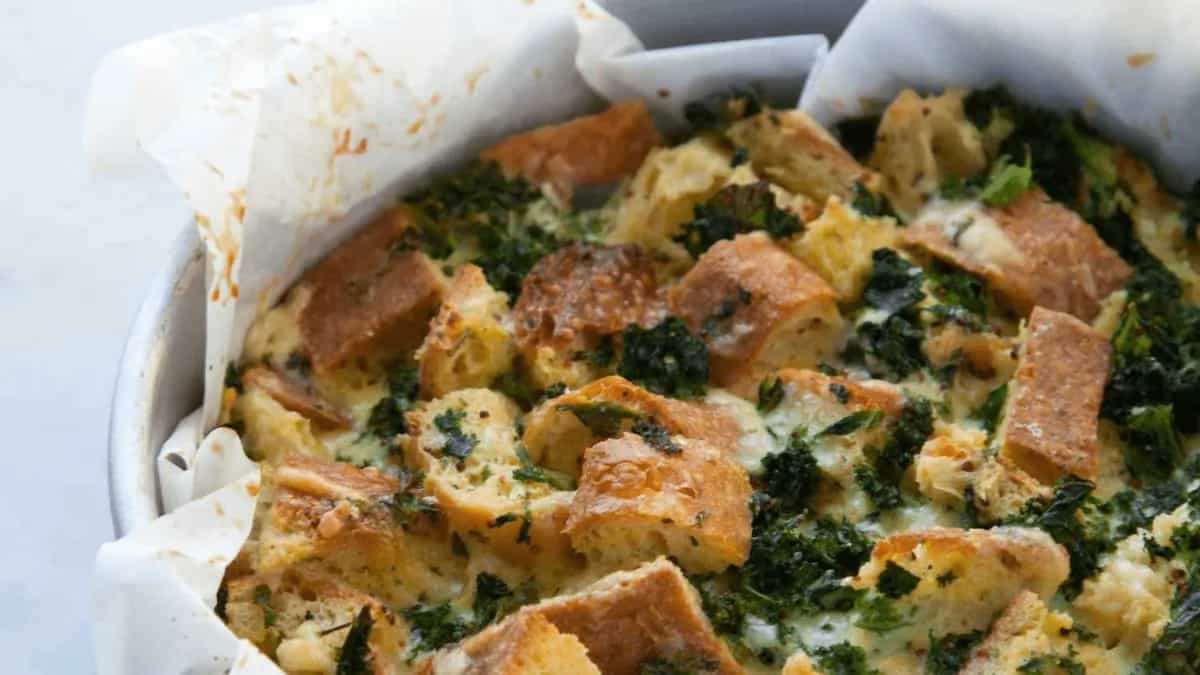 Triple Cheese Spring Onion Strata For Your Weekend Brunch