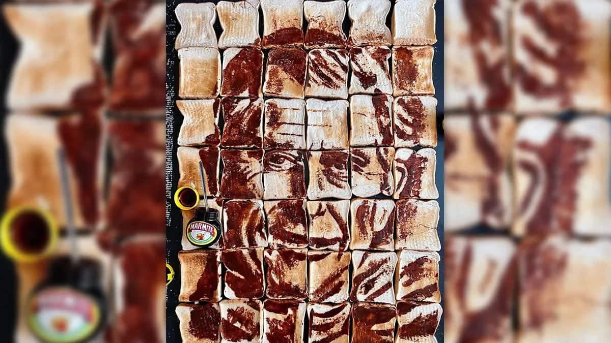 An UK Artist Draws King Charles III Portrait On Toast 